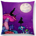 Cute Cat Moon Night Wonderland Witch Halloween Dance Pillow Cover by Ljojo