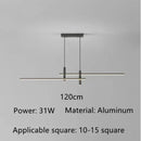Ljojo Minimalist Line Chandelier Pendant Lamps for Kitchen Dining Table Lighting