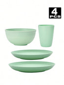 Ljojo 32-Piece Reusable Plastic Cutlery Set & Dinnerware for Home and Parties