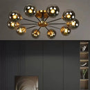 LED Ceiling Lamp Stylish Bubble Glass Flower Pendant Light by Ljojo for Home Decor