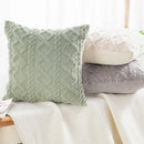 Fuzzy Short Wool Fleece Throw Pillow Cover for Sofa, Ljojo Branded Square Patterned Plush Cushion