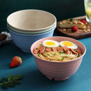Ljojo 17cm Round Wheat Straw Noodle Bowl - Creative Kitchen Tableware