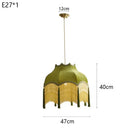 French Green Velvet Dining Room Chandelier Luxe Living Tassel Lamp by Ljojo