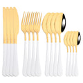 Ljojo 16-Piece Pink Gold Stainless Steel Cutlery Set - Dinnerware Flatware Tableware Kit