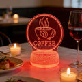 3D Coffee Night Light Decoration Desk Lamp LED Optical Illusion Christmas Home Gift Ljojo
