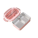 Ljojo 3-Compartment Lunch Box with Utensils, Leak-Proof & Durable Plastic Containers