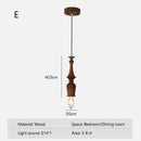 Ljojo Japanese Retro Pendant Light Solid Wood Chandelier for Dining Room Study Lamp