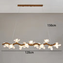 Ljojo LED Wood Chandelier: Elegant Ceiling Lamp for Home or Restaurant