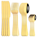 Ljojo 16-Piece Stainless Steel Western Dinnerware Cutlery Set
