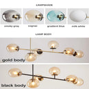 LED Glass Ball Chandelier Lamp Modern Minimalist Home Decor Pendant Light - Ljojo