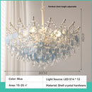French Blue K9 Crystal Chandelier Pendant Light for Romantic Villa by Ljojo