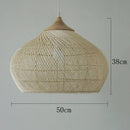 Wabi-sabi Rattan Pendant Chandelier - Japanese Style Bamboo Lighting for Living Room - Ljojo