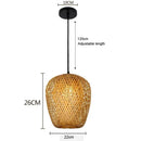 Natural Wicker Rattan Pendant Light Hand Knit Braided Ceiling Lamp by Ljojo