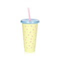 Ljojo 24oz Bow Plastic Water Cup with Straw Lid - Portable Drinkware for Sports, Camping, Party