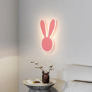 LED Pink Rabbit Sconce Wall Lamp Children's Bedroom Decorative Light by Ljojo