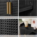 Ljojo™ 4-Door Wooden Storage Cabinet with Adjustable Shelf and Iron Legs