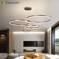 Modern Minimalist Multi-layer Golden Ring LED Pendant Lights Chandelier for Home Decor by Ljojo