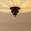 French Medieval Ceiling Lamp Cloth Lampshade Bedroom Plum Blossom Wood Retro Living Room Ljojo Lamps