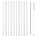 Ljojo 12Pcs Glass Straw Set: Reusable Straws 8'' Long with Cleaning Brush