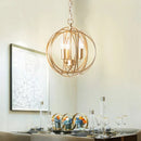 Ljojo Metal Chandelier Gold Vintage Pendant Light for Dining Room Kitchen Bedroom