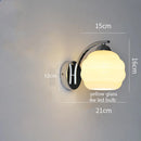 Ljojo Milky Glass Ball LED Wall Sconce, Modern Nordic Iron Wrount Lamp
