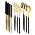 Ljojo 12-Piece Luxury Korean Tableware Set - Stainless Steel Cutlery Fork Spoon Chopsticks