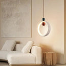 Art Deco Round Stone Chandelier Red Green Ball Marble Pendant Lamp Dimmable by Ljojo