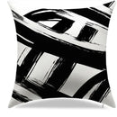 Abstract Black & White Brushstroke Pattern Cushion Cover for Sofa, Bedroom, Car by Ljojo