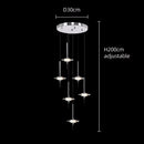 Ljojo Meteor Water Droplet Crystal Chandelier LED Hanging Lamps for High House Staircase