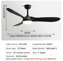 Ljojo Modern 42 Inch Ceiling Fan with Remote Control and LED Light - Pure Copper Motor