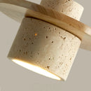 Ljojo LED Pendant Light Yellow Travertine Wood Hanging Lamp