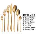 Ljojo 21 Piece Gold Cutlery Set - Stainless Steel 304 Elegant Tableware