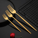 Ljojo Matte Gold Tableware Cutlery Set Stainless Steel Flatware Kitchen Dinner