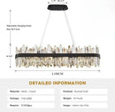Ljojo Gold Rectangle Crystal Chandelier for Dining Room | Modern Kitchen Island Ceiling Light