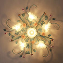LED Rose Flower Ceiling Lamp Pastoral Style Light for Bedroom Living Room Decor by Ljojo