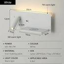 Ljojo USB Wall Lamp with Wireless Charger and Switch, LED Reading Night Light