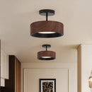 Nordic LED Ceiling Light Circular Walnut Wood Grain Aisle Light by Ljojo