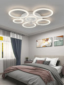 Ljojo Modern Acrylic Iron Ceiling Fan Light with Dimmable Remote Control