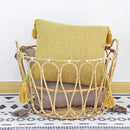 Ljojo Linen Super Soft Pillow Cover 45x45cm Yellow Decorative for Living Room