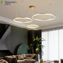Ljojo LED Pendant Light Stylish Rings Chandelier for Home Decoration