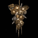 Ljojo Luxury Villa Glass Shades LED G9 Chandelier Living Room Stairs Art Metal Chandelier