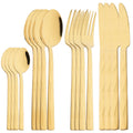 Ljojo 16-Piece Black Stainless Steel Cutlery Set for Western Dining