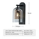 Ljojo Luxury Double Glass Wall Lamp: Modern Nordic Design for Home, Restaurant, or Staircase