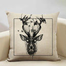 Elk Animal Cushion Cover Sofa Decor Pillow Case Linen Home Decor Ljojo