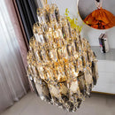 Ljojo Luxury Crystal Living Room Chandelier - Modern Stair Pendant Lamp Indoor Lighting