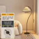 LED Fishing Floor Lamp Modern Stand Light Gold Black White Living Room Decoration
