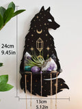 Ljojo™ Black Cat Star Crystal Shelf: Boho Wooden Wall Decor Ledge