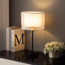 American Fabric Table Lamp Luxury Gold Black Decor for Living Room by Ljojo
