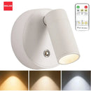 Ljojo LED Wall Light with Remote Control - Rotatable Magnetic Lamp for Bedroom and Living Room