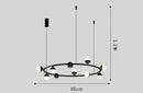 Ljojo Modern Ring Led Pendant Lights Living Room Chandelier Black Decoration Lighting
